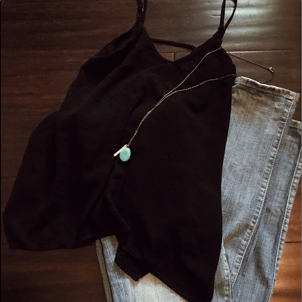 Black flowy summer tank